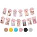 Whaline 1st Birthday Baby Photo Banner for Newborn to 12 Months, Monthly Milestone Photograph Bunting Garland, First Birthday Celebration Decoration (Rose Gold)