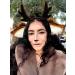LaVenty Luxury Furry Reindeer Headband Deer Horn Ears Headband Deer Animal Costume for Halloween Yellow - Buy Online on GoSupps.com