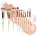 Expressions 12pc Flawless Makeup Brush Collection in Vanilla Rose Gold - Beautiful Makeup Brush Set w/Glitter Handles Dense Bristles | Premium Cosmetic Brushes for Contouring and Highlighting