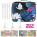 Fitnate essential oils pocket essential oil bag for 56 bottles (5/10/15ml) Lotus pattern Perfect for Young Livng & DoTerra waterproof with bottle openers sticker
