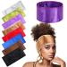 Therwen 8 Pcs Bulk Hair Wrap for Sleeping Black Women Open Head Wrap Cap Stain Lined Headband Spa Headbands for Sleep Makeup (Plain Pattern)