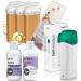 Cosmetex Wax Warmer Argan Waxing Set for hair removal 6x waxing boxes kit roll on i 1x waxing device fleece strips skin cleaner after wax oil each 150ml