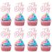 Rsstarxi 24 Pack Glitter Oh Boy Cupcake Toppers Celebrating Baby Boy Shower Cupcake Toothpicks Baby Shower Cake Decorations for Gender Reveal Boys Birthday Party Decorations Pink Style 2 Pink