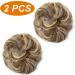JJstar Messy Bun Hair Pieces - 2PCS Curly Fake Hair Buns | High Heat Resistant Synthetic Fiber Scrunchies for Women & Girls - Green Brown/ Beach Blonde - Buy Online on GoSupps.com