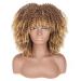 Shop Porsmeer Curly Afro Wig for Women | Fluffy Kinky Bob Wig in Brown Blonde - Perfect for Parties & Cosplay | 14 Inch Natural Hair - Buy Online on GoSupps.com