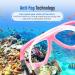 PRODIVE Premium Dry Top Snorkel Set - Impact Resistant Tempered Glass Diving Mask - Anti-Fog Lens - Adjustable Strap - Waterproof Gear Bag - Light Pink Adult - Buy Online on GoSupps.com