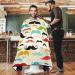 Visesunny Colored Mustache Vintage Barber Cape - Anti-Static Water-Resistant Hair Cutting Bib | Professional Salon Polyester Adjustable Snap Closure - Buy Online on GoSupps.com