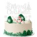 Joyeah Silver Merry Christmas Cake Topper Snowflake Cupcake Toppers Silver Glitter Holiday Xmas Cake Picks Decorations for Christmas Party Supplies