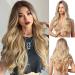 Esmee long curly blonde wigs for women natural synthetic heat -resistant wig for the daily party cosplay use brown ombre blonde