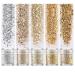 Glitter 5 Boxes/Set Holographic Chunky Glitter Nail Glitter Sequins Flakes Nails Powder for Body Face Hair Eyes Cosmetic Resin DIY Crafts Festival Christmas E Gold Silver