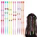 HIFOT colorful hair strands for children synthetic hair strands for braiding hair extension clips hair extension braid hairpiece braided with clips hair clips hair accessories girls (12 pieces hair claws)