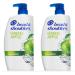 Head and Shoulders Shampoo, Anti Dandruff Treatment and Scalp Care, Green Apple, 32.1 fl oz, Twin Pack