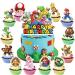 Cartoon Super Cake Decoration 25 Pcs Girl and Boy Birthday Party Cupcake Decorates for Anime Theme Brothers (CK-01)
