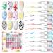 SAVILAND Nail Art Pens Set: 12 Colors 0.5MM 3D Nail Polish Pens Quick Drying Acrylic Paint Nail Art Markers Nail Point Graffiti Dotting Tools Drawing Painting Liner Nail Art Design Pens Home DIY