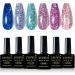 Yueshop 6 Pcs 8ml Purple Pink Glitter Gel Nail Polish Kit - Blue Green Sparkle Silver Shining Gel Nail Polish Soak Off UV Gel Nail Lamp Varnish Manicure Kit For Beauty Birthday Gift - Buy Online on GoSupps.com