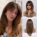 Testar Long brown wigs for women layered wigs with Air Bang's glued wig natural art hair wig colored wig for the daily party clothing of women natural brown
