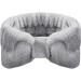 Spa headband loop hair ligaments makeup front lacquer coral fleece hair bands elastic bathroom shower head wrap for women girls face washing shower sport skin care gray