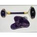 Jade Roller Gua Sha Set Natural Face Roller Skin Care Tools for Puffy Eyes Relief Anti Aging (Amethyst)