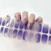 Gel Nail Stickers - 20 Stickers Gel Nails Strips - Soft Self-Adhesive Gel Nail Stickers - Salon-Quality Glitter Gel Nail Strips - Nail Wraps No Need UV/LED Lamp Lasting for 15 Days (45 Purple)