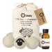 Lahela 6 dryer balls for tumble dryer XXL (8cm) with lavender oil (10ml).T V certified.Soft laundry energy -saving and fresh fragrance.100% New Zealand sheep's wool.Dryer balls (white) 6 pieces XXL (8cm) + 10ml lavender oil