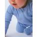 DreamBuy Ribbed Cotton Baby Sleepsuits 3-6 Months | Zip Up, Footed/Footless | Unisex Newborn Clothes in Powder Blue - Buy Online on GoSupps.com