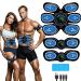 EMS training device abdominal muscle trainer electrically certainly effectively faster belly trainer full body EMS abdominal muscle coach 6 modes & 15 intensities 10 pieces of replacement pads Blue