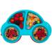 Silicone Divided Baby Plate with Suction Non Slip Child Feeding Plate Fit for High Chair BPA-Free Dishwasher & Microwave Safe Portable Travel Weaning Tray Best Baby Gift 24 * 17 * 3cm Ncar-blue