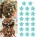 Ouligay 20 pieces mini flower hair clips Small flower hair clips flower flower hair clip hair accessories for women wedding bride (blue)