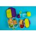 b.box Silicone Food Storage Container - Reusable Snack Box for Kids - Two Sealed Compartments - Open/Close Clip - Passion Splash - Buy Online on GoSupps.com
