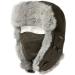 Unisex 100% Rabbit Fur Trapper Ushanka Russian Hat - Windproof Nylon Shell | Army Green - One Size - Buy Online on GoSupps.com