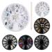 3D Nail Art Nail Art Decorations 6 Wheels Nail Crystals Glitter Rhinestones Colorful Gems with Rhinestone Picker Pencil