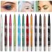 Chargenyang 12 PCS Colorful Eyebrow Pencil Eyeliner Eyebrow Lip Liner Pencil Pen Makeup Cosmetic Set Kit Retractable Long-Lasting Smooth Waterline Eye Liner Lip Liner Eyeshadow Eyeliners for Women - Buy Online on GoSupps.com