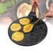 ZPRMMN 7 Holes Egg Frying Pan Multifunction Hamburger Steak Non Stick Pan Cooking Pan Cooking Utensils 7 holes Wooden Handles