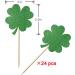 Leetaivie 24 Pcs Four- Leaf Clover Cupcake Topper Green Glitter Lucky Four- Leaf Clover Cupcake Topper St. Patrick's Day Theme Birthday Party Cupcake Decorations - Buy Online on GoSupps.com
