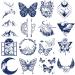 Ooopsiun Semi-Permanent Tattoos for Women Girls - Realistic Mountain Butterfly Temporary Tattoos/Waterproof/Lasts 1-2 Weeks/Fades Naturally/Body Art Stickers