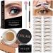 Eyebrow Stamp Stencil Kit - Eye Brow Stamping Kit  Brow Stencil and Stamp Kit  Eyebrow Stamp Trio Kit for Women  20 Reusable Brow Stencils  Waterproof Long-Lasting Perfect Bushy Eyebrows Regular Stencil-Blonde