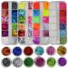 Nail Art Glitter Sequins Heart Butterfly Holographic Glitter Flakes Iridescent Acrylic Powder Manicure Sticker Decorations for Crafts Acrylics Tips Slime Makeup