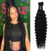 Human Braiding Hair For Micro Braid Deep Wave Bulk Human Hair for Braiding 100% Unprocessed Natural Black Human Braiding Hair for Boho Braids(1B# 20 Inch 2 Bunldes (100g) 20 Inch 2 Bunldes (100g) 1B#