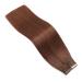 Buy Hotlulana 18 Tape In Extensions - Real Hair Balayage Chocolate Brown & Dark Red Brown (#4/4/33) - 40pcs 80g Invisible Skin Weft - Buy Online on GoSupps.com