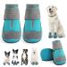 Jzxoiva Dog Shoes for Large Dogs Boots, Breathable Dog Booties for Hardwood Floors, Outdoor Paw Protector with Reflective Strips for Hot Pavement Winter Snow Hiking Booties 4PCS/Set #7 (width 2.55 inch) for 63-78 lbs Blue