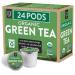 Organic Green Tea K-Cup Pods, 24 Pods by FGO - Keurig Compatible - Naturally Occurring Caffeine, Premium Green Tea is USDA Organic, Non-GMO, & Recyclable Green Tea 24 Count (Pack of 1)