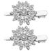 Sibba Hair Barrettes for Women Bridal Hair Clip Accessories 2 PCS Rhinestone Large Diamante Wedding Hairpin Flower Design Crystal for Women Ladies Leafy Hair Clip Slide Barrette Style
