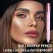 Waterproof Eyeliner Pencil | Matte 4 In 1 Lip | 4 Colors Eyebrow Marker Rotating Long-Wear Sweatproof For Natural Daily Makeup Replacement Refill - Buy Online on GoSupps.com