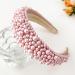 TRIXES Pink Beaded Headband - Women's Fashion Accessory - Pearl Beaded - Buy Online on GoSupps.com