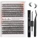 Eyelash Extension Kit 30D+40D 280PCS Cluster Eyelash Extensions Kit with Lash Bond and Seal and Eyelashes Clusters Tweezers 9-16mm Lash Clusters Kit DIY Wispy Individual Lashes Kit by Anforlin 30+40D Kit cluster lashes