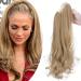 Ponytail extension ponytail braid with bracket hair stretch hair extension hair pace hair heat resistant (smooth+wavy) like real hair 18 "(45cm) bright ash brown mix bleach blonde 45 cm light ash brown mix bleach blonde