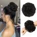 FESHFEN Messy Bun Hair Piece Hair Scrunchies Thick Curly Wavy Hair Piece Synthetic Donut Updo Hairpieces for Women Girls Darkest Brown 55 g (Pack of 1) 55 g (Pack of 1) 4# Darkest Brown