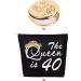 DoraDreamDeko 40th Birthday Gifts Set for Women - Makeup Bag & Compact Mirror | Turning 40 Makeup Mirror | Gold & Black Design - Buy Online on GoSupps.com
