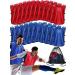 Jiuguva 24 Packs Sports Pinnies Soccer Basketball Team Practice Vest Pennies Scrimmage Vests for Kids Youth and Adults Blue and Red