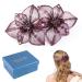 Mistofu Fancy Hair Barrettes Clips For Women  Large Flower Barrettes for Thick Hair Wedding Handmade Copper Wire Purple